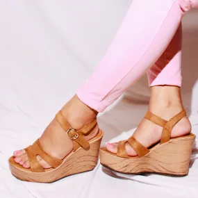 Buckle Strap Wedges - Nude