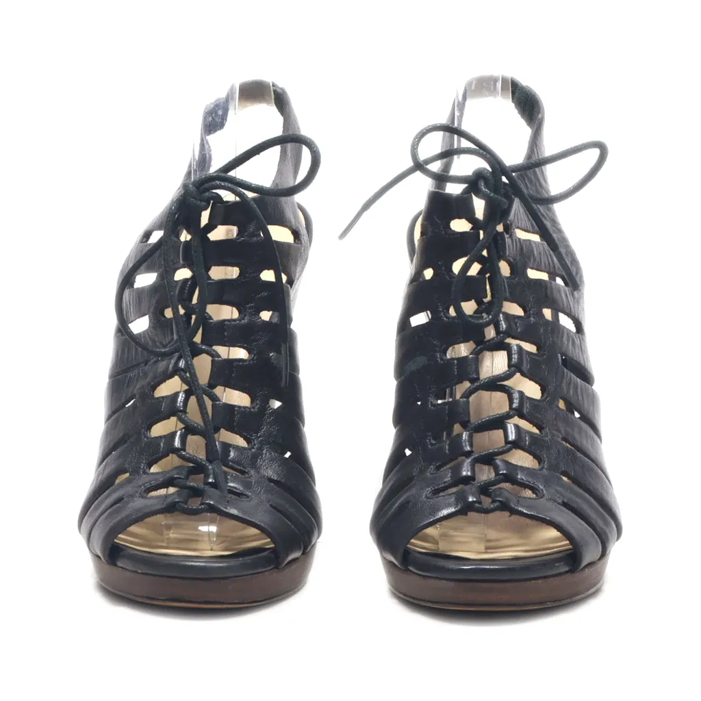 Cole Haan Wedge Sandals Leather Black Colour For Women