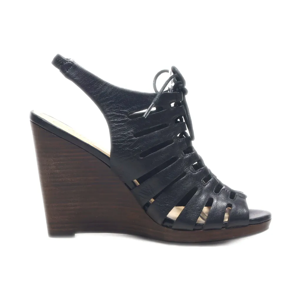 Cole Haan Wedge Sandals Leather Black Colour For Women