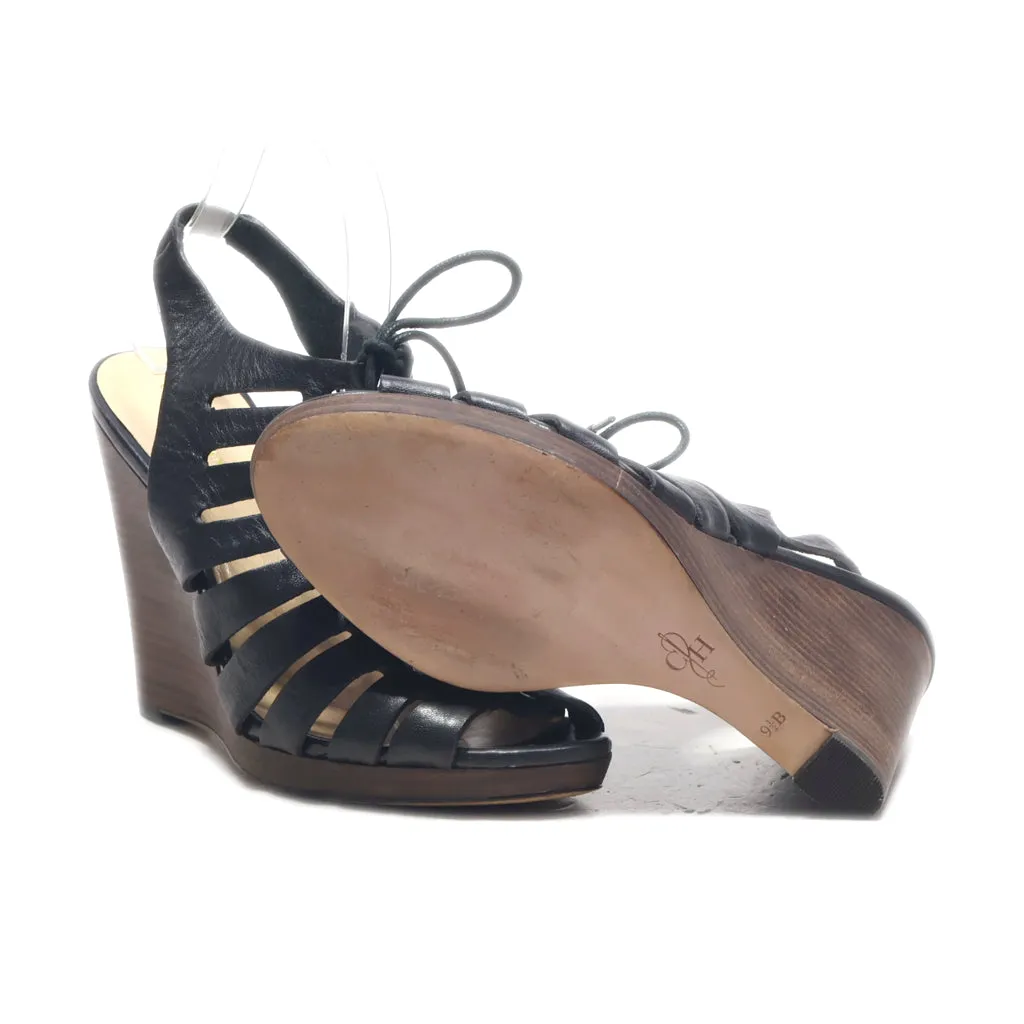 Cole Haan Wedge Sandals Leather Black Colour For Women